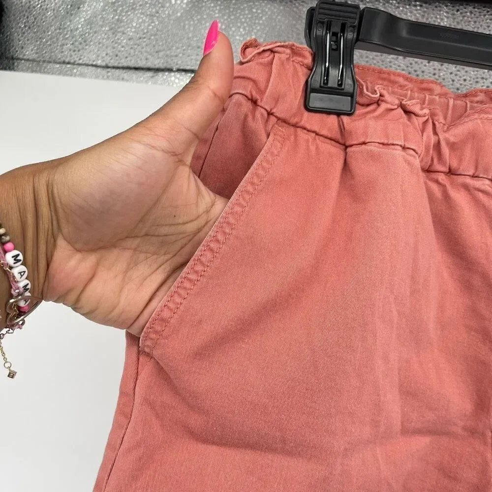 Banana Republic Paperbag Waist Shorts Pink Size 6 Summer High Rise 5” Inseam
